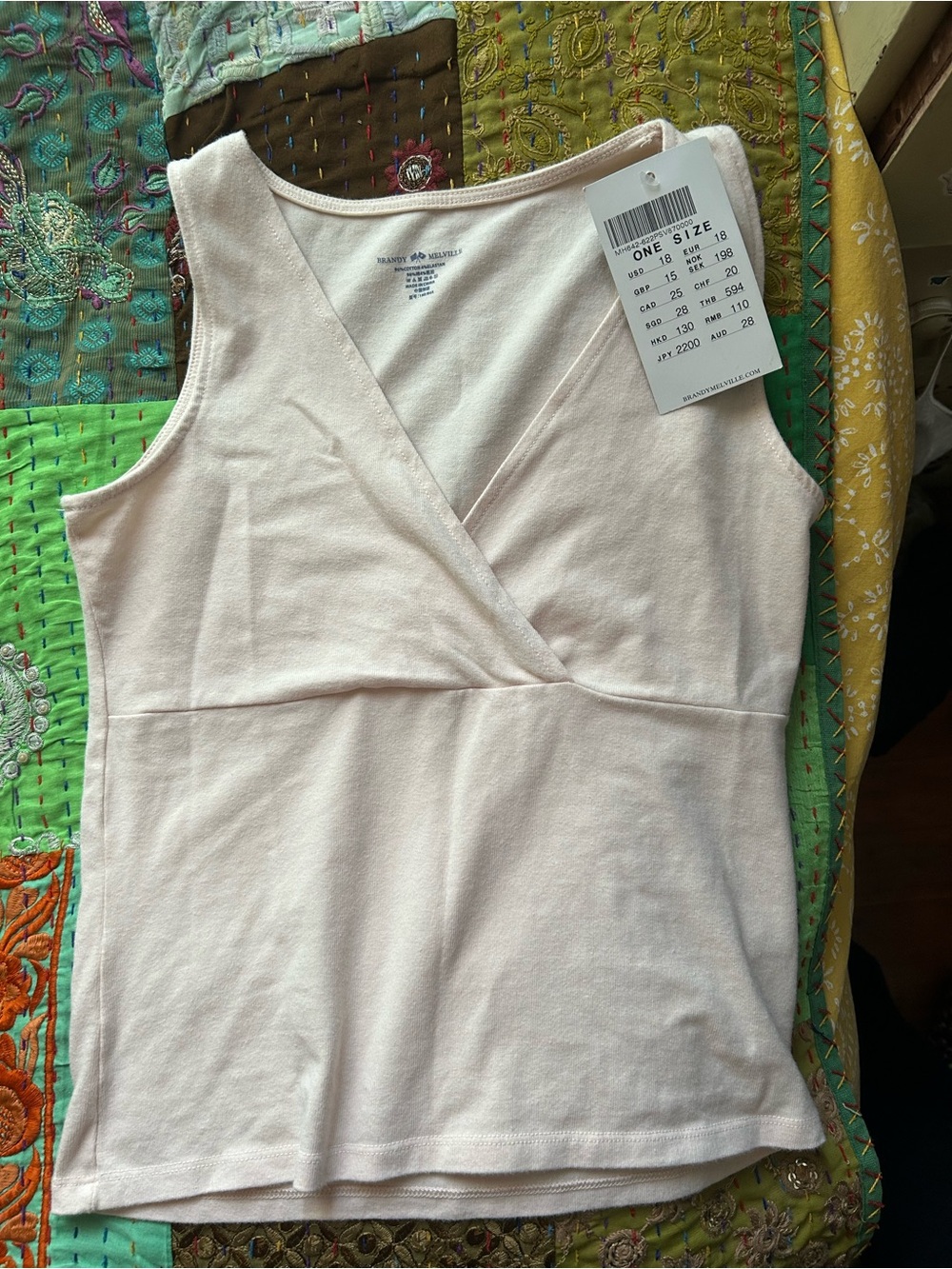 Brandy Melville Pale Pink Wrap-Front Sleeveless Camisole